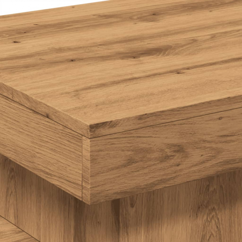 Couchtisch mit LED-Leuchten Artisan-Eiche 50x50x40 cm
