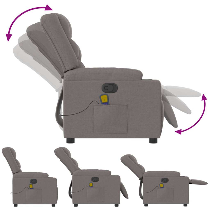 Massagesessel Taupe Stoff