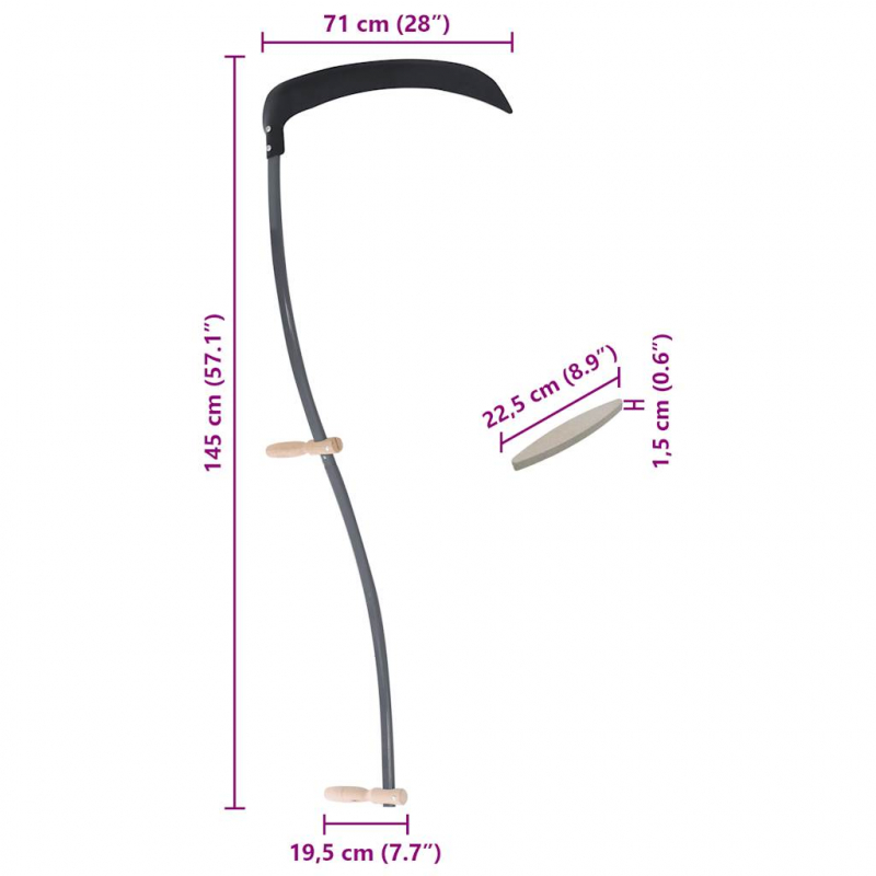 Sense mit Schleifstein 145 cm