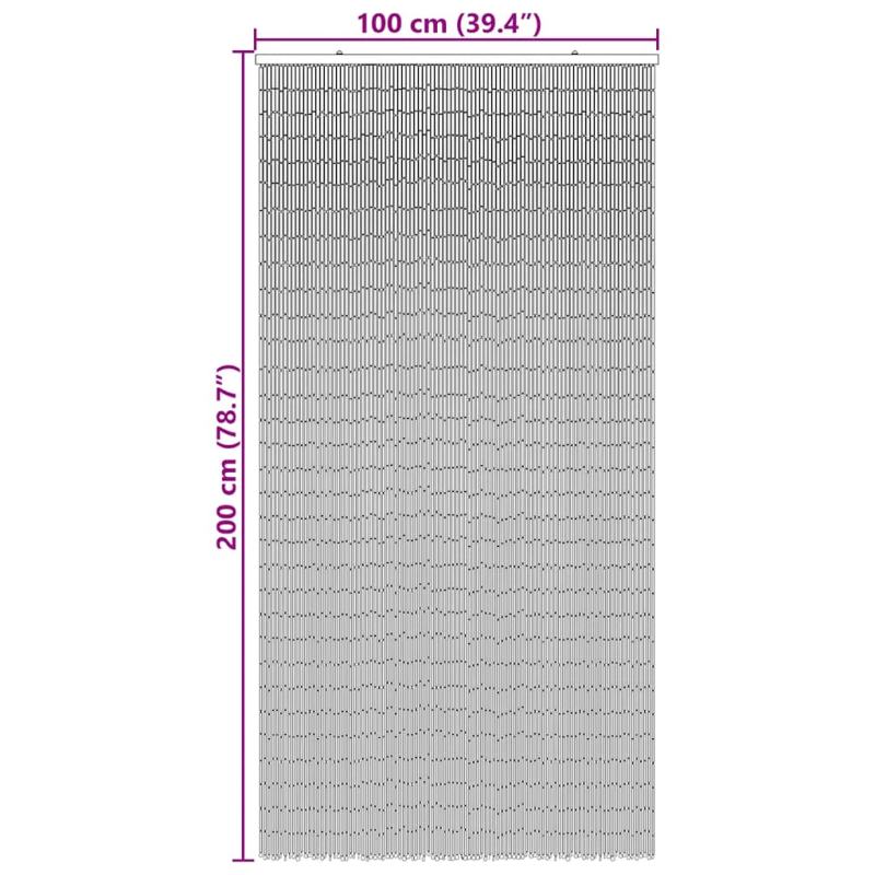 Insekten-Türvorhang Bambus Druck 100x200 cm Bambus