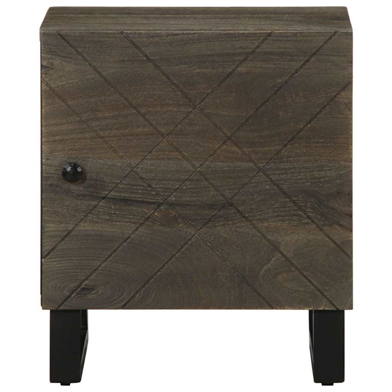 Nachttisch Schwarz 40x33x46 cm Massivholz Mango