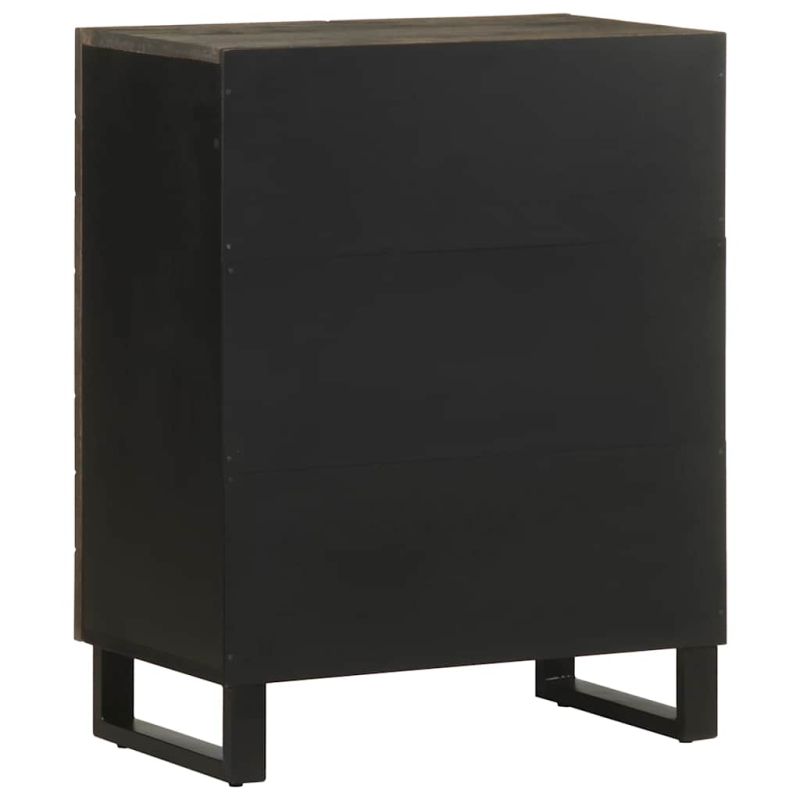 Sideboard Schwarz 60x33x75 cm Massivholz Mango