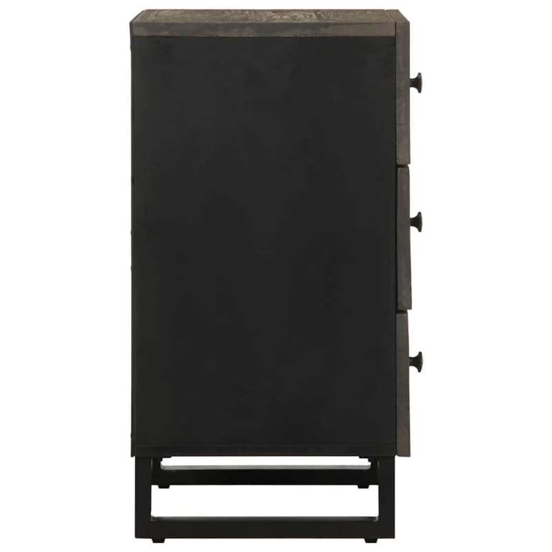 Nachttisch Schwarz 50x33x62 cm Massivholz Mango