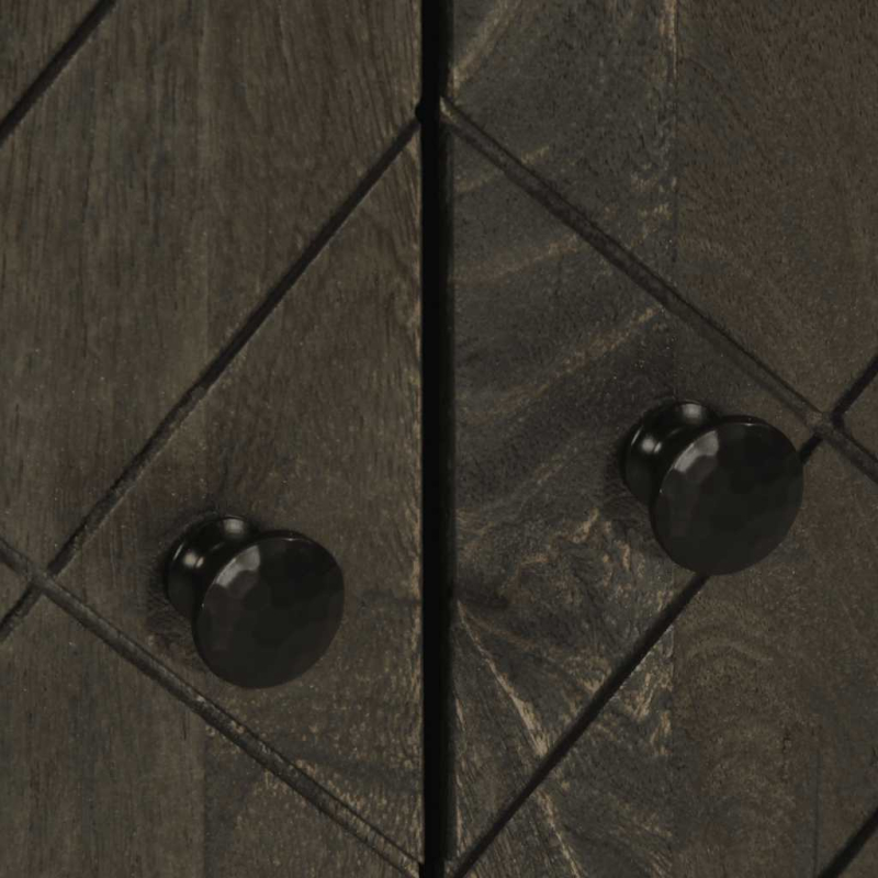 Sideboard Schwarz 60x33x75 cm Massivholz Mango