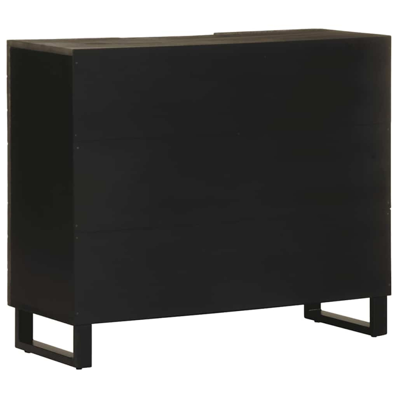 Sideboard Schwarz 90x33x75 cm Massivholz Mango