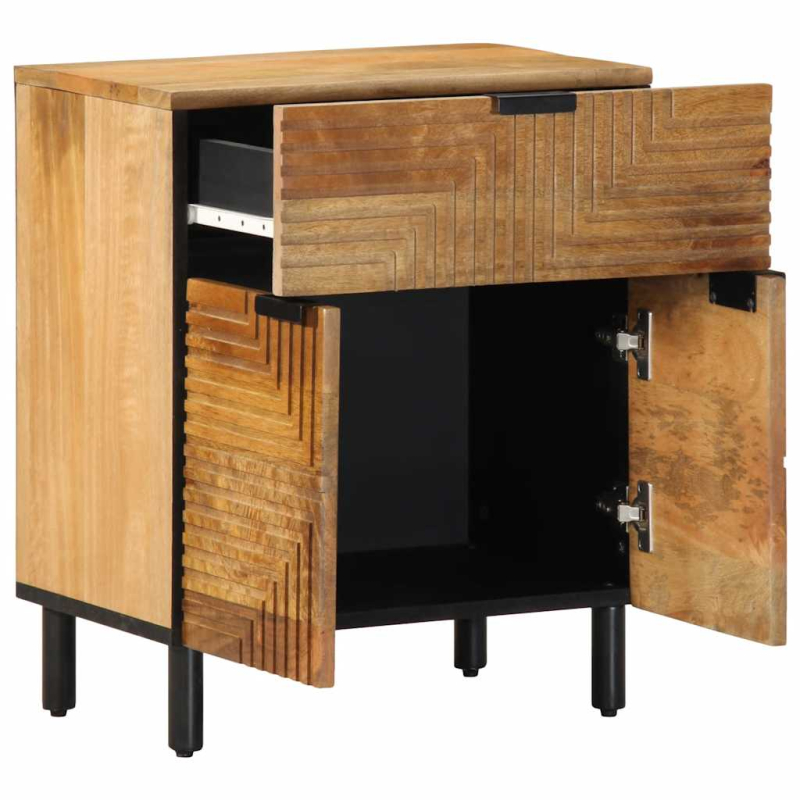 Nachttisch Braun 50x33x60 cm Massivholz Mango
