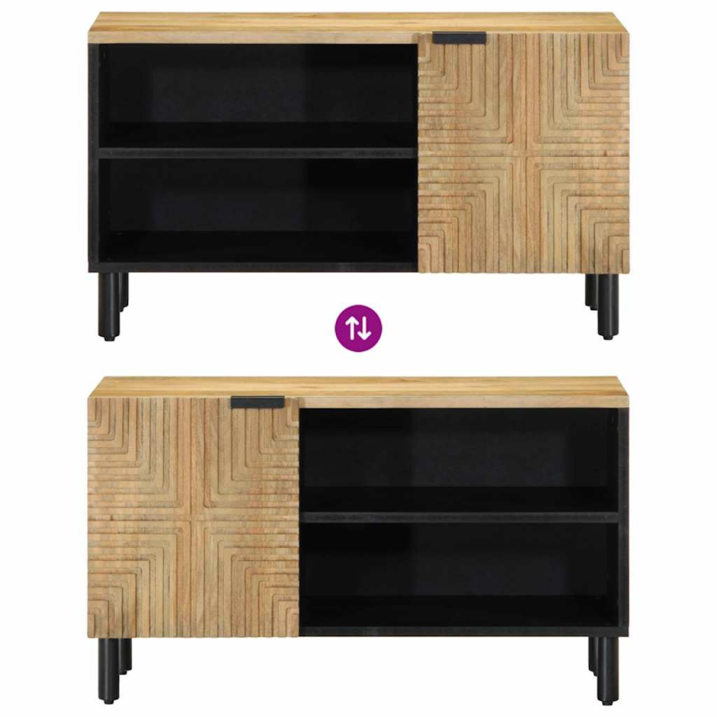TV-Schrank Braun 80x31,5x46 cm Massivholz Mango