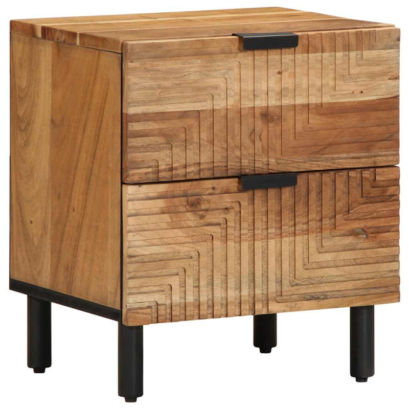 Nachttische 2 Stk. 40x33x46 cm Massivholz Akazie