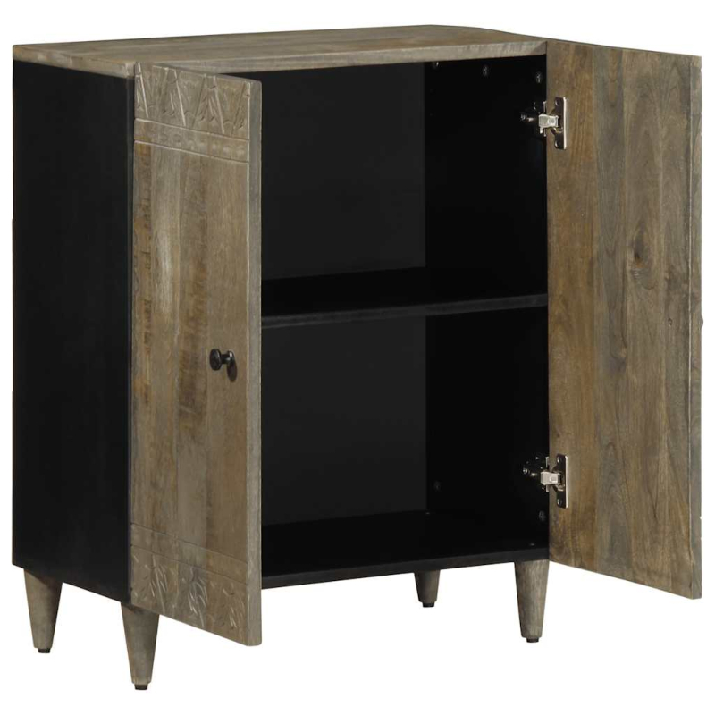 Sideboard Hellgrau 60x33,5x75 cm Massivholz Mango