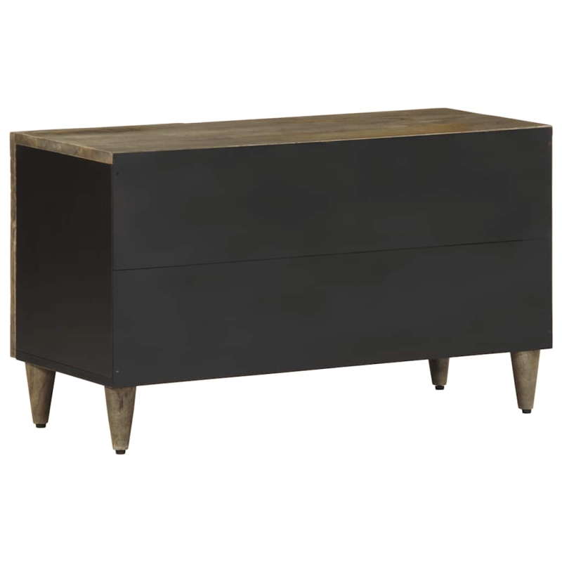 TV-Schrank Hellgrau 80x31,5x46 cm Massivholz Mango