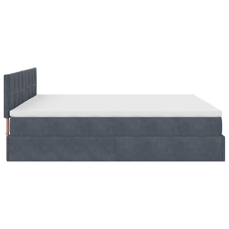 Ottoman-Bett mit Matratze Dunkelgrau 160x200 cm Samt