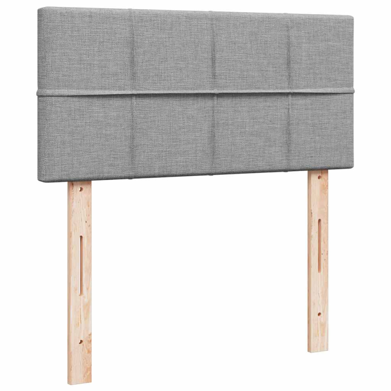 Ottomane Bett mit Matratze & LEDs Hellgrau 80x200 cm Stoff