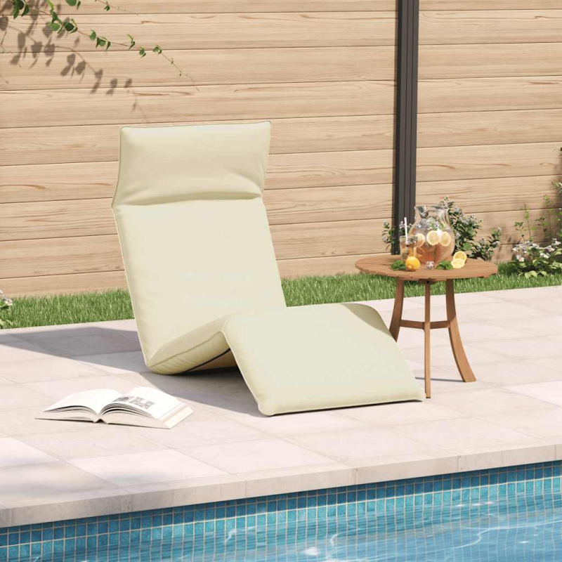 Sonnenliege Klappbar Creme 175x54x8,5 cm Oxford-Gewebe