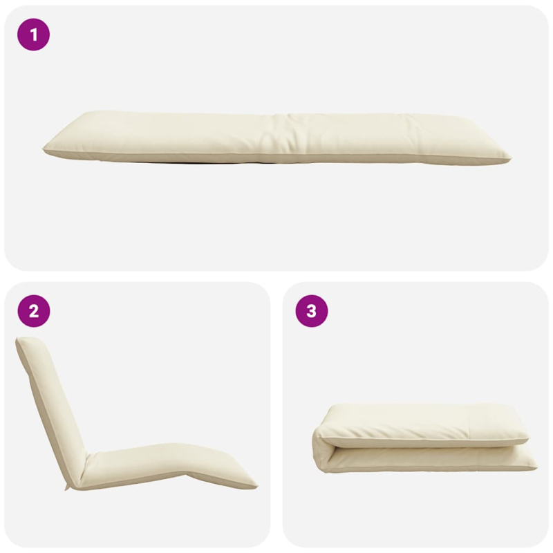 Sonnenliege Klappbar Creme 175x54x8,5 cm Oxford-Gewebe