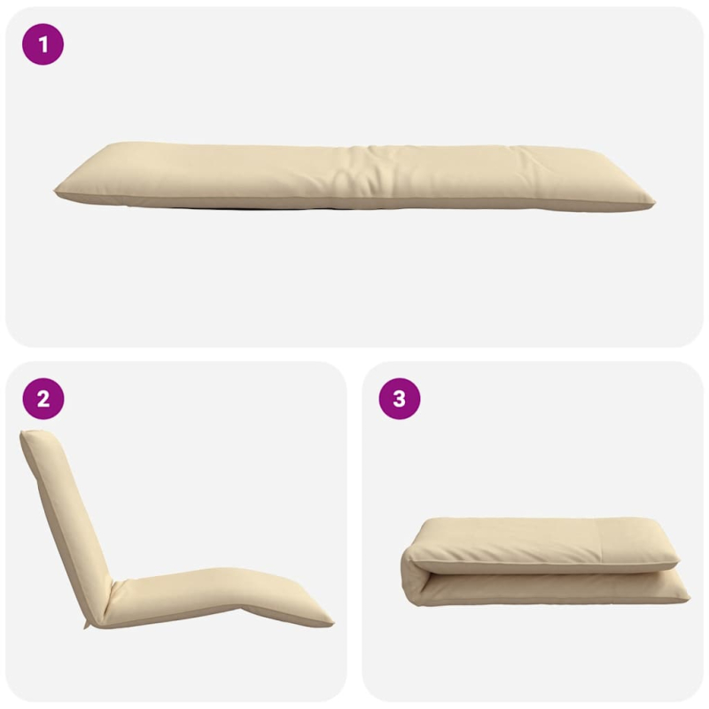 Sonnenliege Klappbar Beige 175x54x8,5 cm Oxford-Gewebe