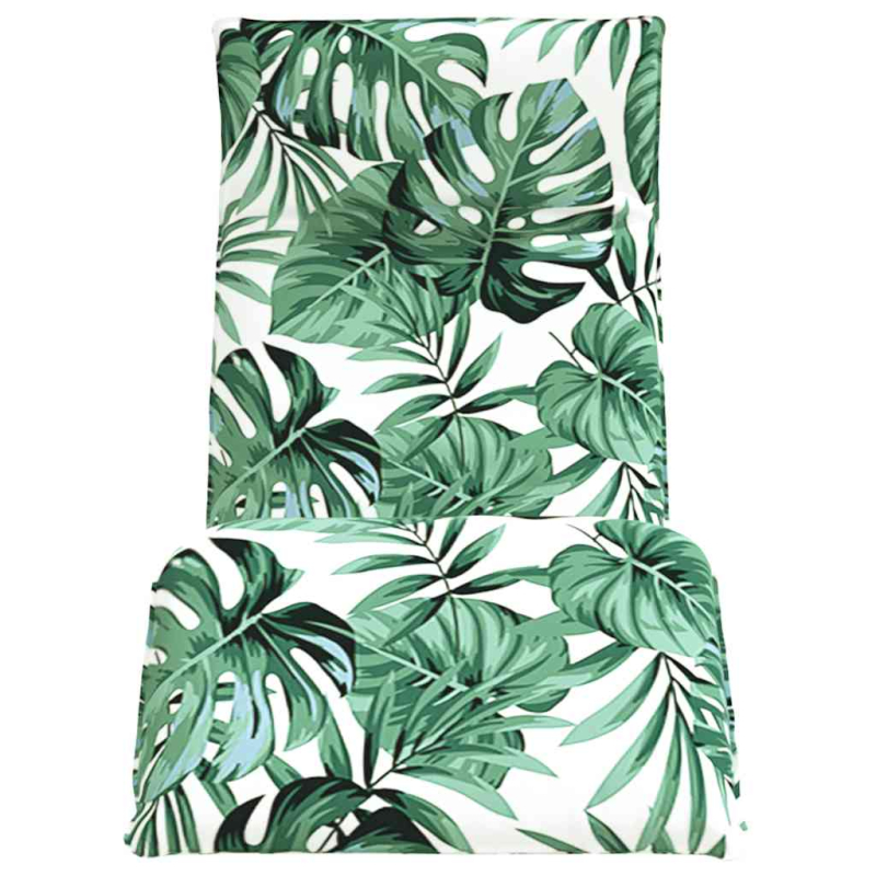 Sonnenliege Klappbar Blattmuster 175x54x8,5 cm Oxford-Gewebe