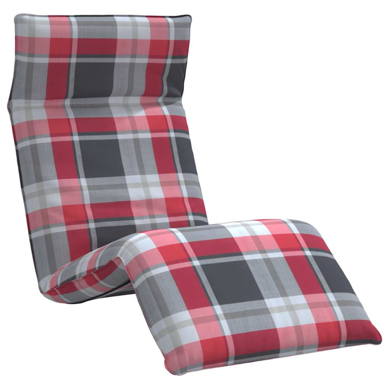 Sonnenliege Klappbar Rot Karomuster 175x54x8,5 cm Oxford-Gewebe