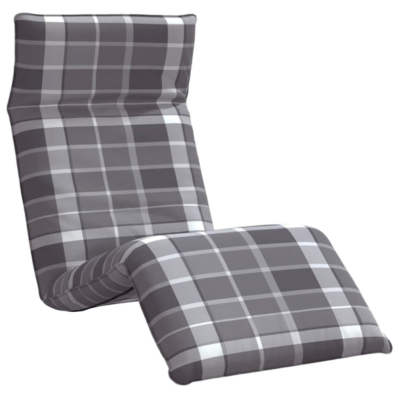 Sonnenliege Klappbar Grau Karomuster 175x54x8,5cm Oxford-Gewebe