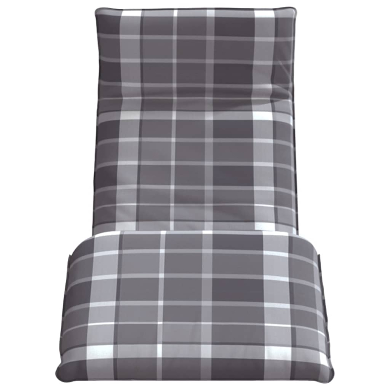 Sonnenliege Klappbar Grau Karomuster 175x54x8,5cm Oxford-Gewebe
