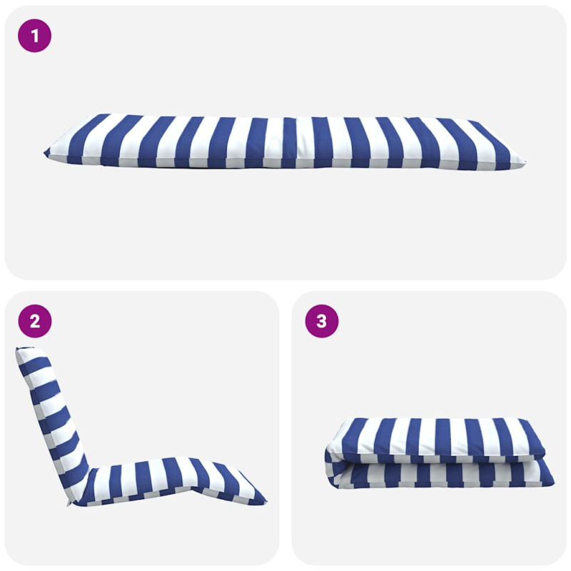 Sonnenliege Klappbar Blau und Weiß 175x54x8,5 cm Oxford-Gewebe