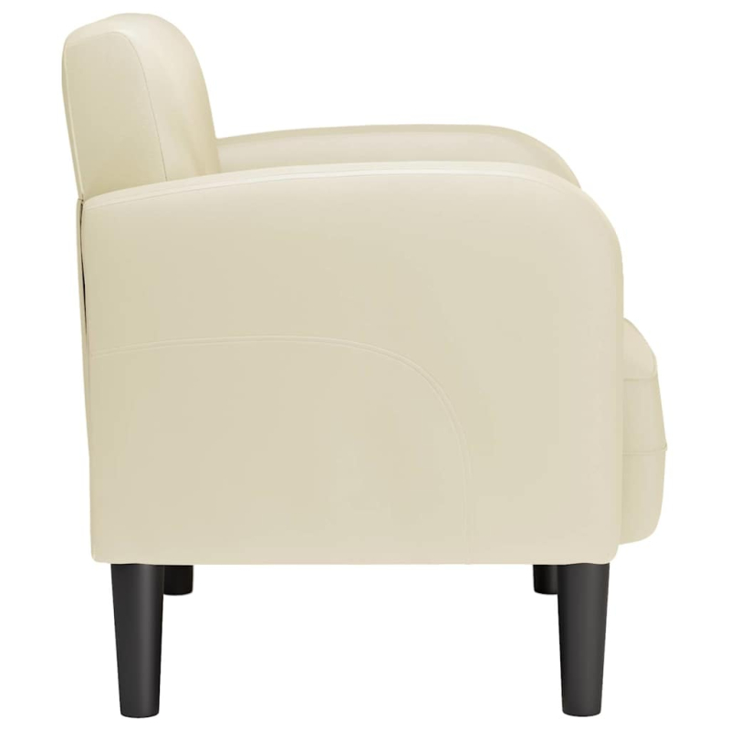 Sessel mit Armlehnen Creme 54 cm Kunstleder