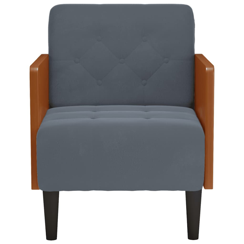 Sessel mit Armlehnen Dunkelgrau 55 cm Samt