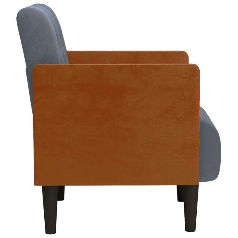 Sessel mit Armlehnen Dunkelgrau 55 cm Samt