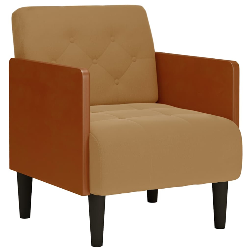 Sessel mit Armlehnen Braun 55 cm Samt