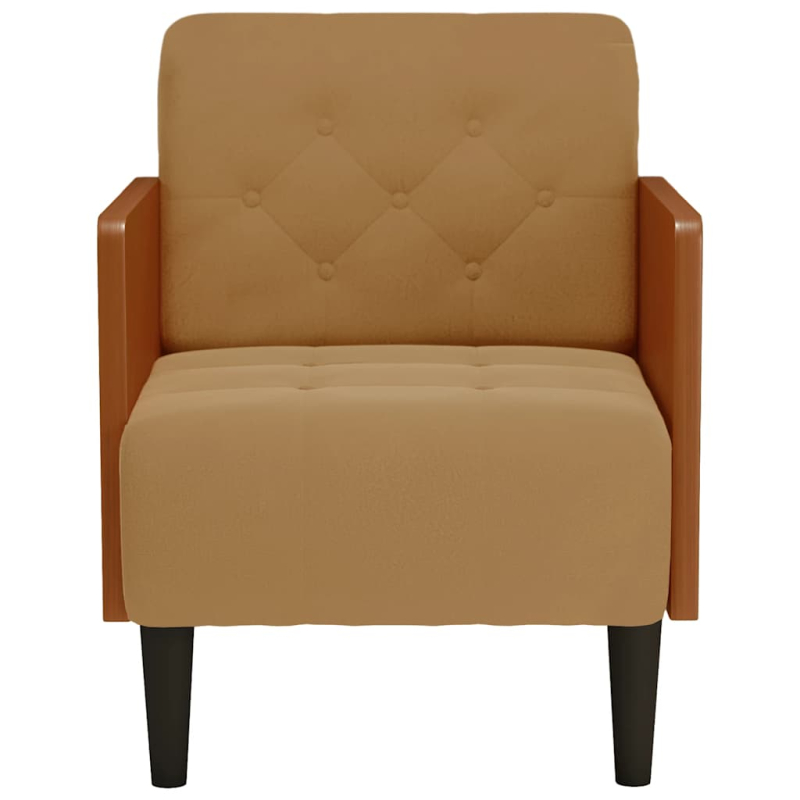 Sessel mit Armlehnen Braun 55 cm Samt