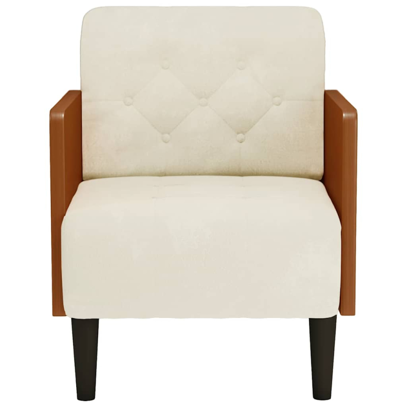 Sessel mit Armlehnen Creme 55 cm Samt