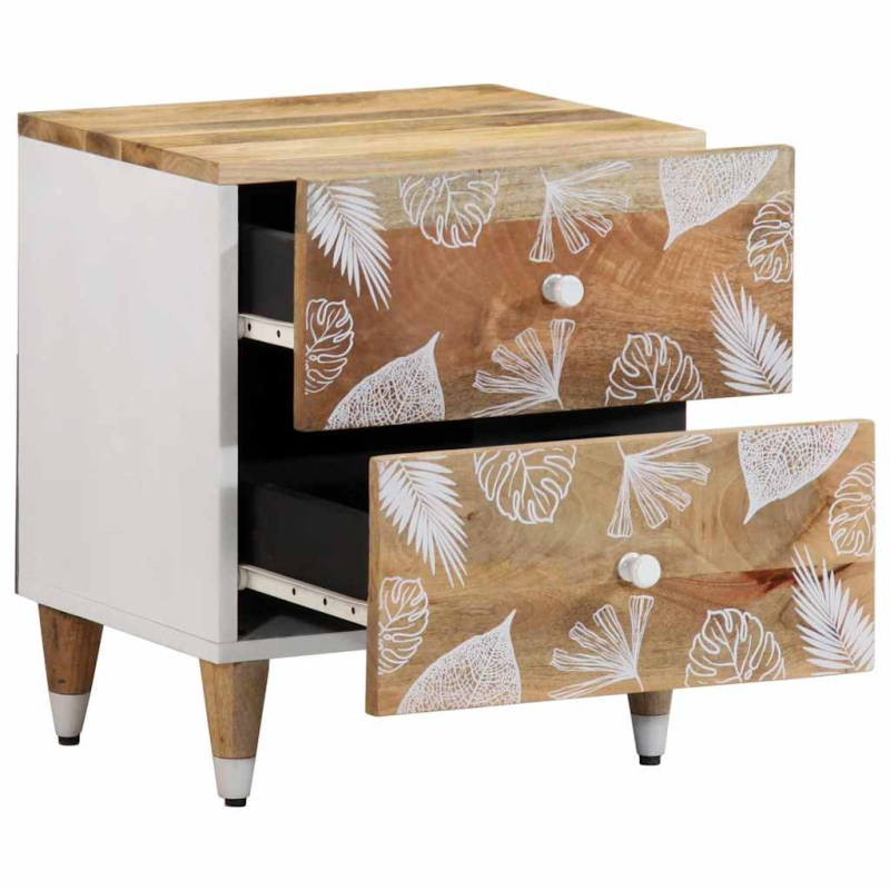 Nachttische 2 Stk. 40x33,5x46 cm Massivholz Mango