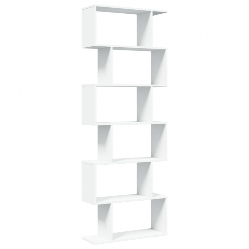 Raumteiler-Bücherregal 6 Etagen Weiß 70x24x193 cm Holzwerkstoff