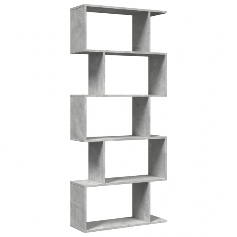 Raumteiler-Bücherregal 5 Etagen Betongrau 70x24x161 cm