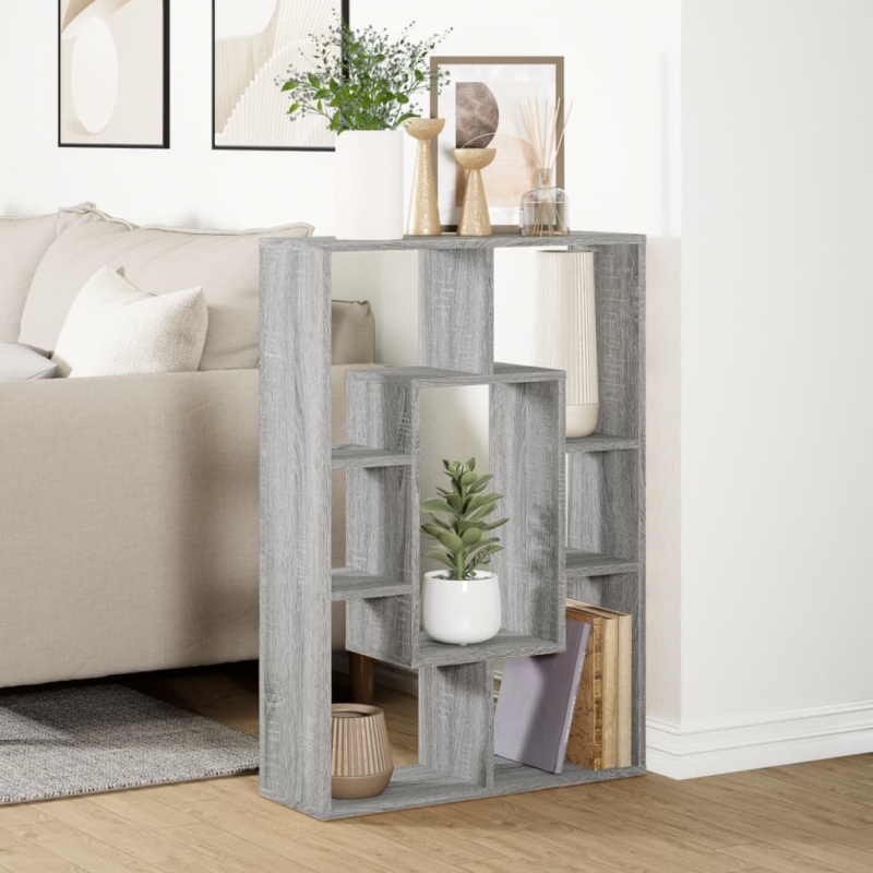 Bücherregal Grau Sonoma 63x20x90 cm Holzwerkstoff