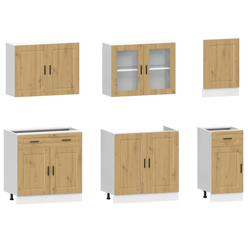 7-tlg. Küchenschrank-Set Kalmar Artisan-Eiche Holzwerkstoff