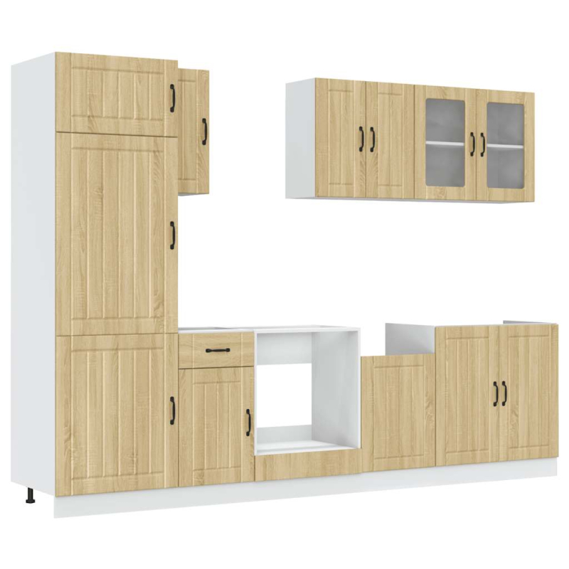 8-tlg. Küchenschrank-Set Lucca Sonoma-Eiche Holzwerkstoff