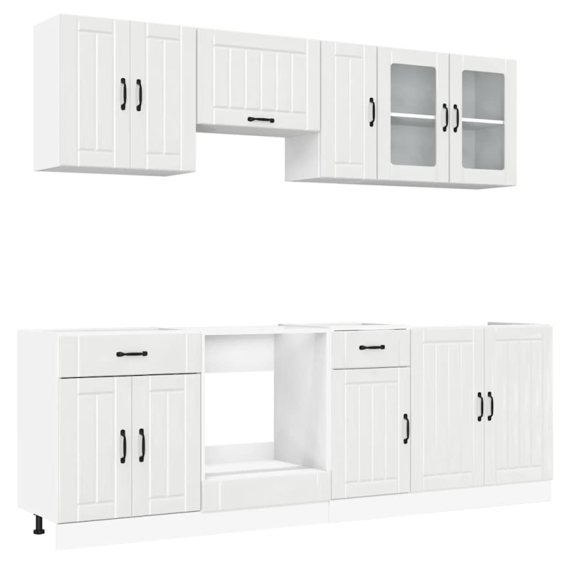 8-tlg. Küchenschrank-Set Lucca Hochglanz-Weiß Holzwerkstoff