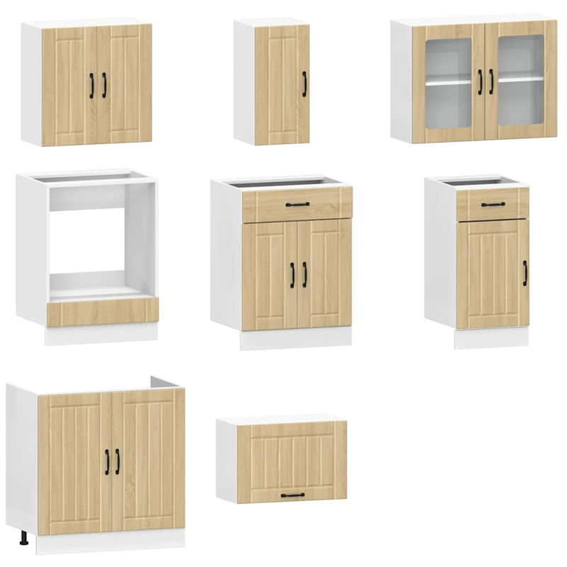 8-tlg. Küchenschrank-Set Lucca Sonoma-Eiche Holzwerkstoff