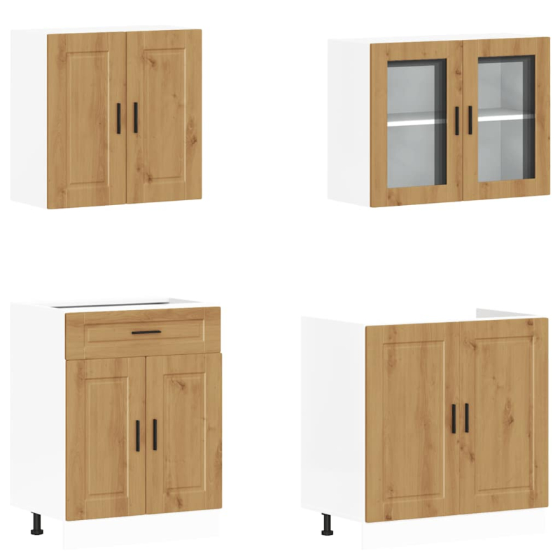 4-tlg. Küchenschrank-Set Kalmar Artisan-Eiche Holzwerkstoff