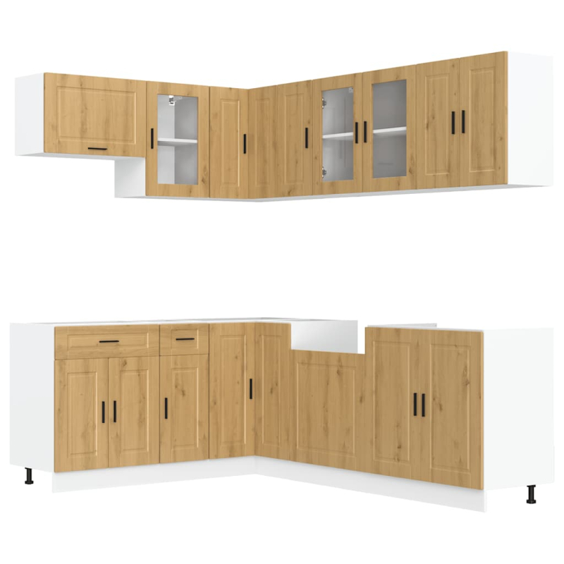 11-tlg. Küchenschrank-Set Porto Artisan-Eiche Holzwerkstoff