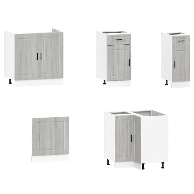 11-tlg. Küchenschrank-Set Porto Grau Sonoma Holzwerkstoff