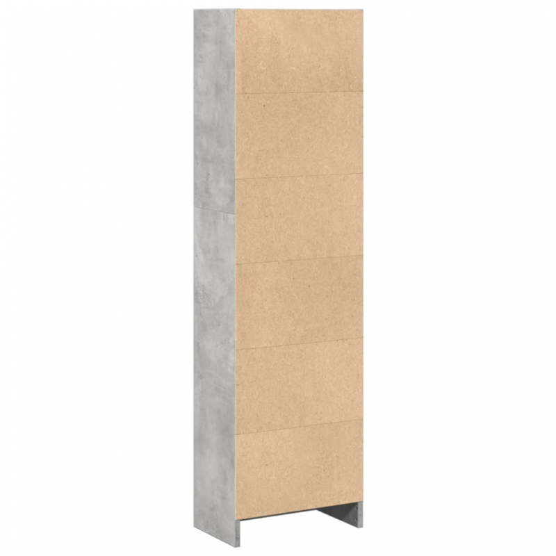 Bücherregal Betongrau 40x24x143 cm Holzwerkstoff