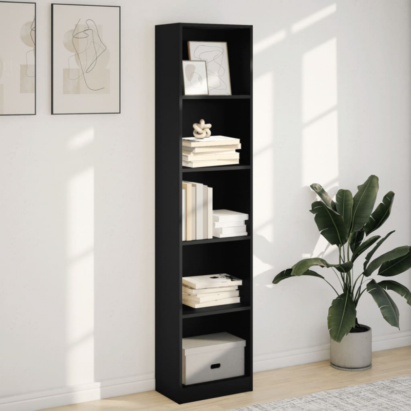 Bücherregal Schwarz 40x24x176 cm Holzwerkstoff