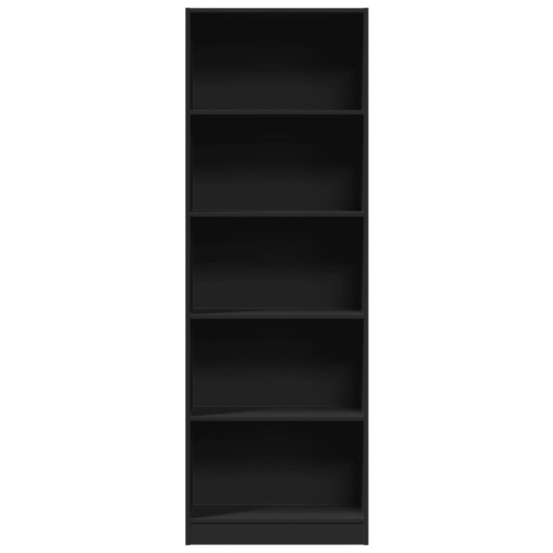 Bücherregal Schwarz 60x24x176 cm Holzwerkstoff