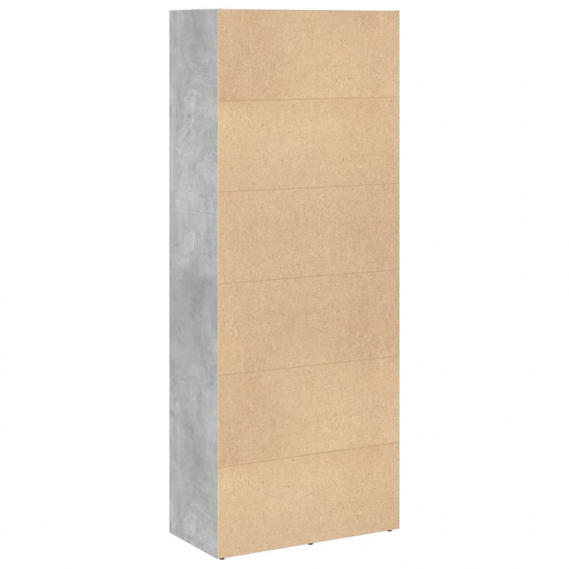 Bücherregal Betongrau 60x30x152 cm Holzwerkstoff