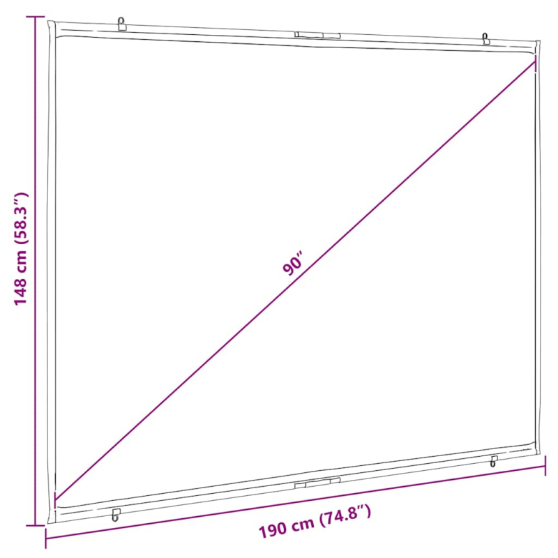 Beamer Leinwand Wandhängend 90 Zoll 4:3