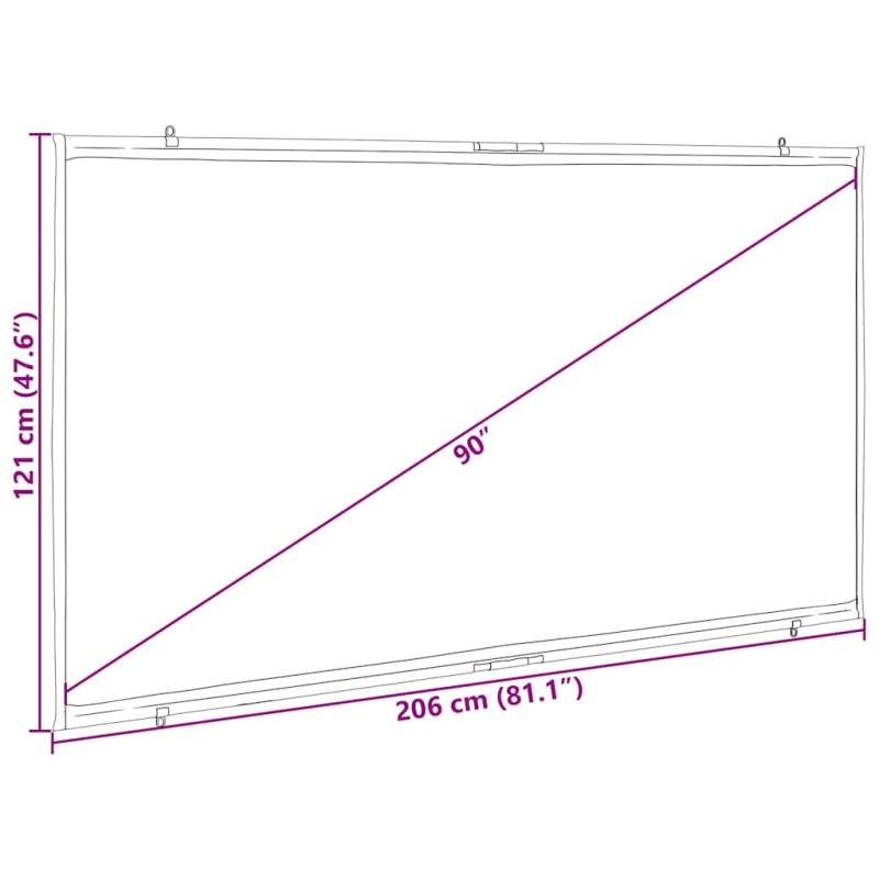 Beamer Leinwand Wandhängend 90 Zoll 16:9