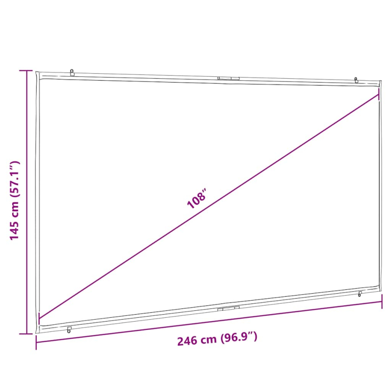 Beamer Leinwand Wandhängend 108 Zoll 16:9