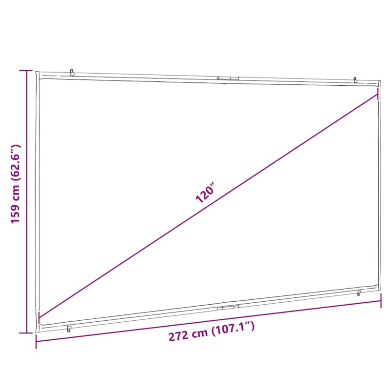 Beamer Leinwand Wandhängend 120 Zoll 16:9