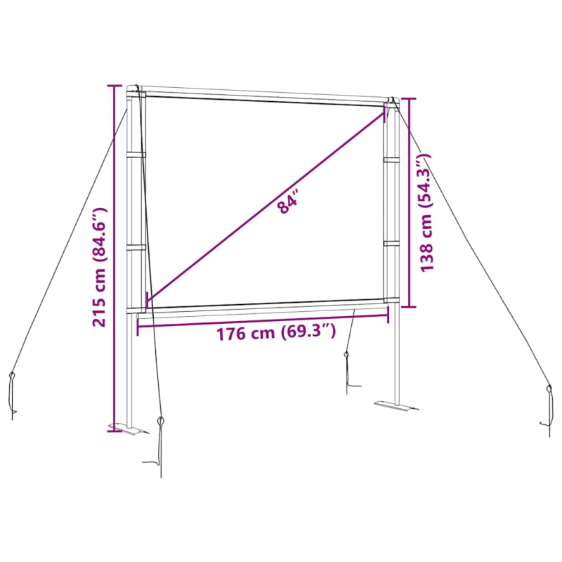 Beamer Leinwand mit Ständer 84 Zoll 4:3